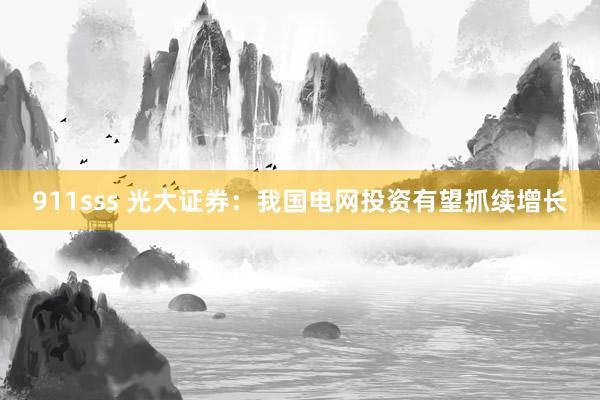 911sss 光大证券：我国电网投资有望抓续增长